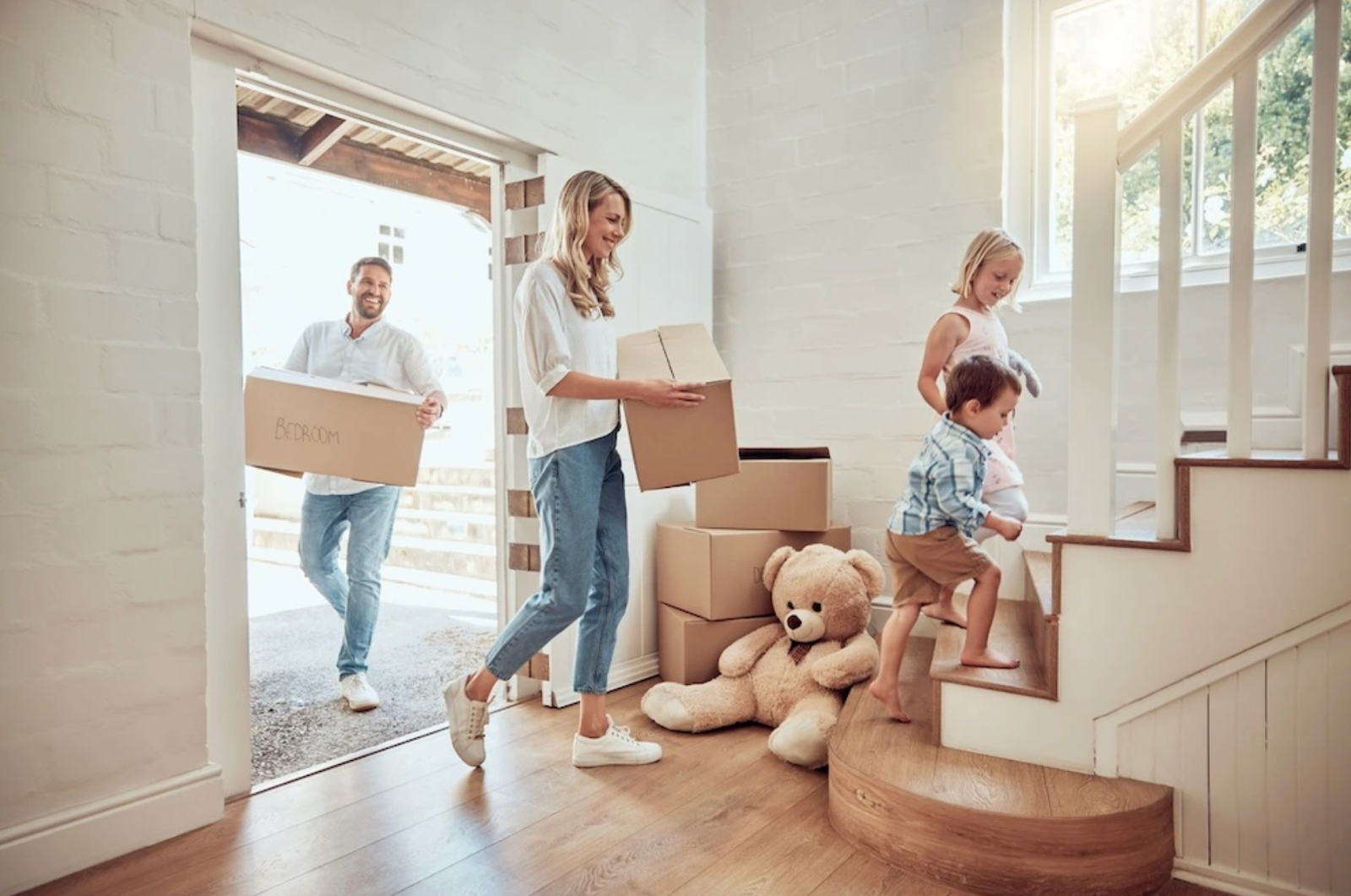 family moving into a new house in conroe tx