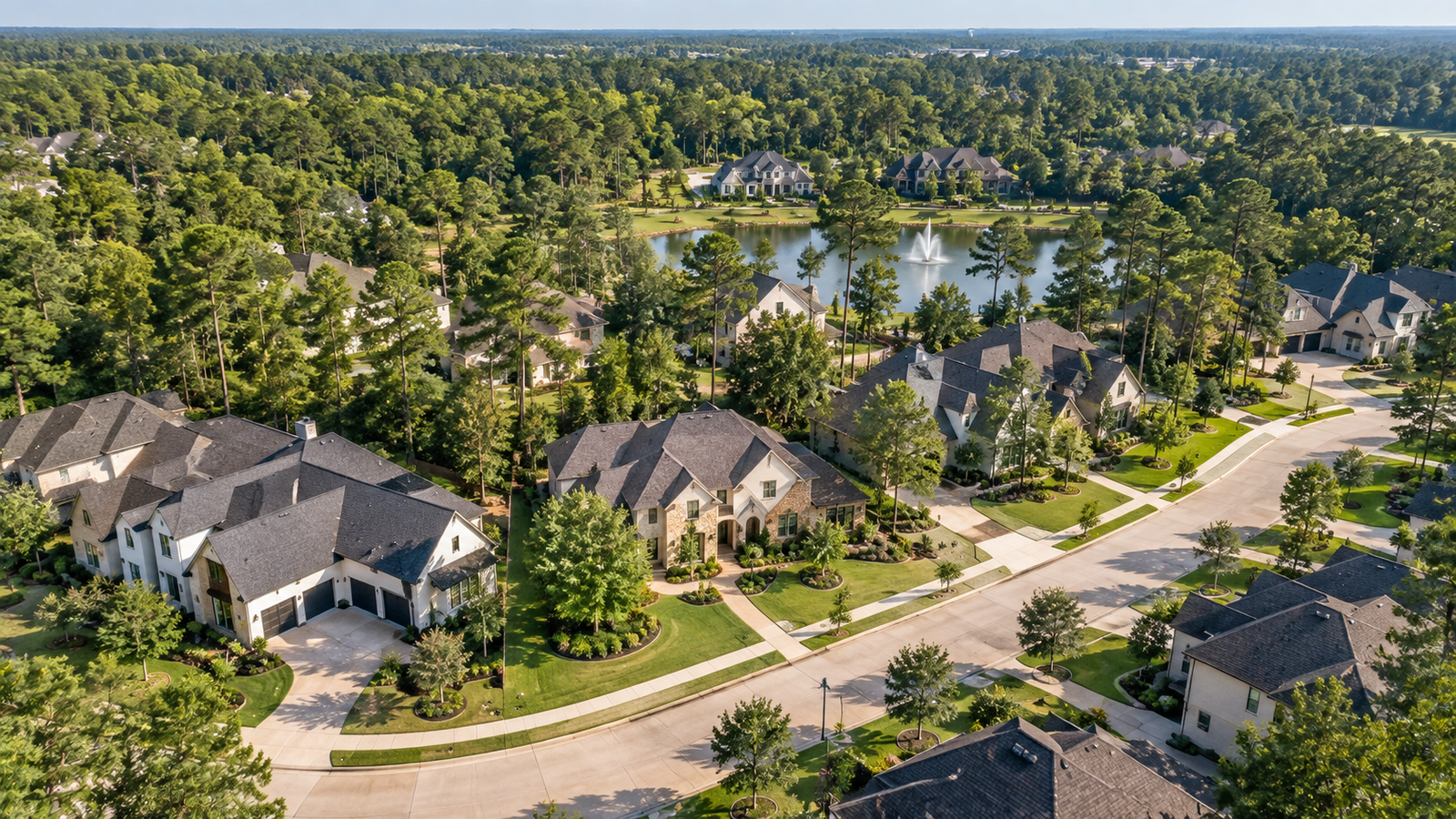 CONROE TX NEIGHBORHOOD HOMES RESIDENTIAL STREET SUBURBAN